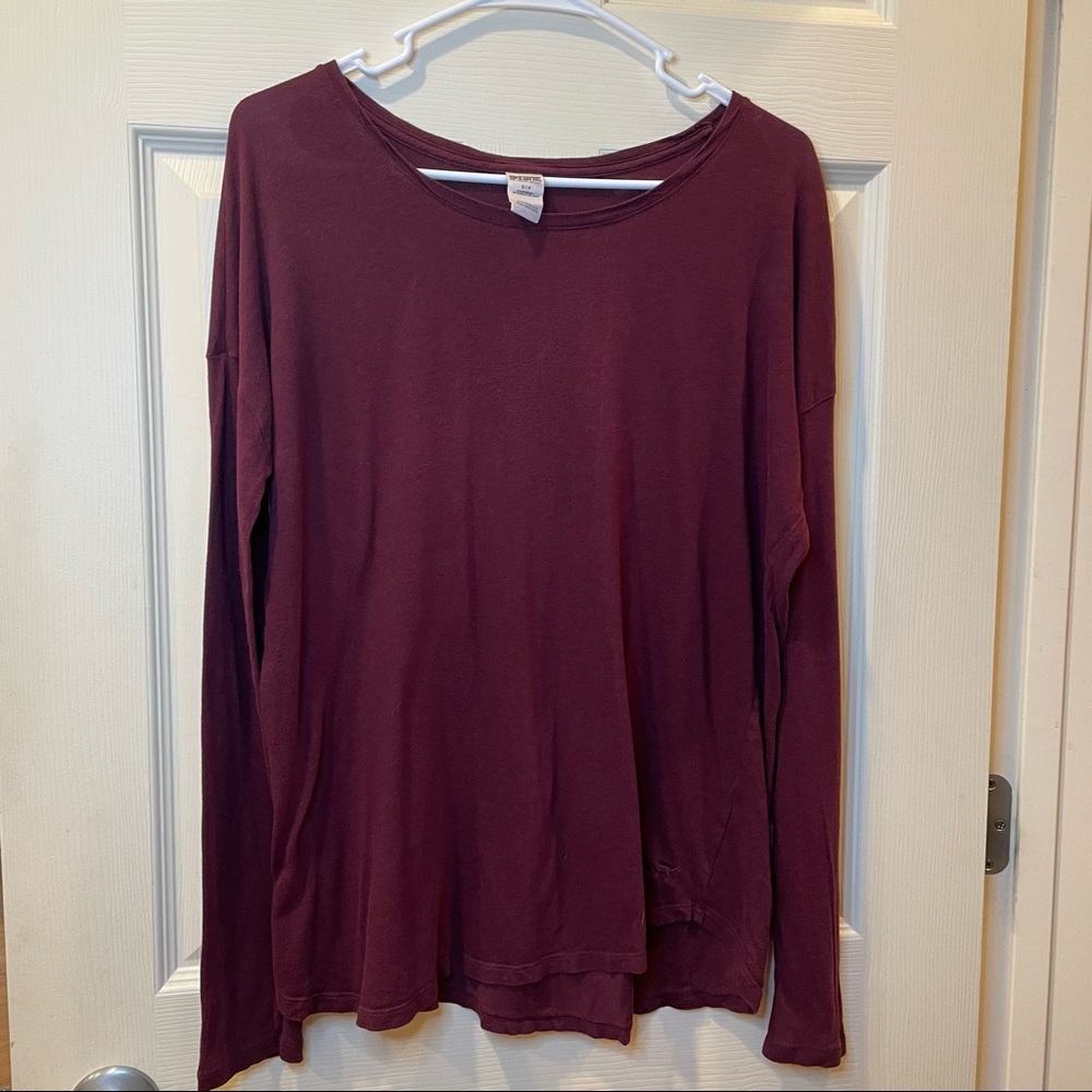 Maroon PINK Long Sleeve Shirt